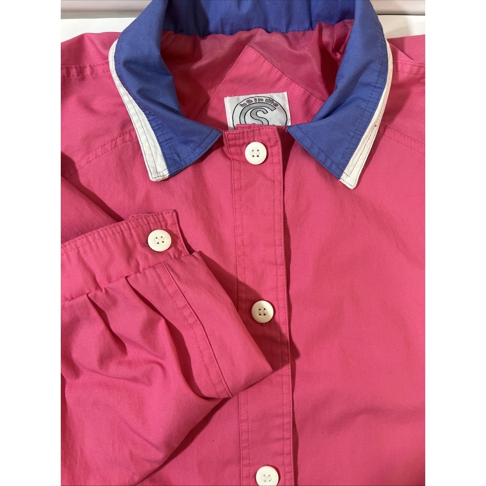 Vintage Cs Be In The Current Seen Jacket Womens Sz L , Large Pink Purple Collar